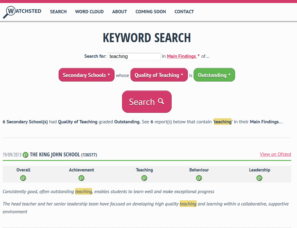 Watchsted Keyword Search